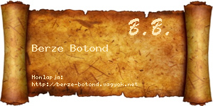 Berze Botond névjegykártya